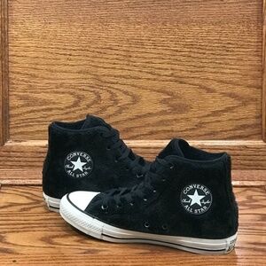 Converse CTAS Hi Black White Faux‎ Fur Shoes